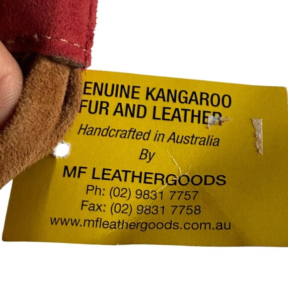 NWT MF Leathergoods Kangaroo Boho Mini Bag Women's Red Brown - Picture 11 of 11